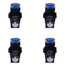 Kit 4 botao pulso plastico iluminado ew3661 24v az 1na sibratec