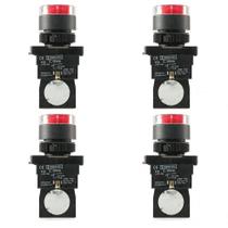 Kit 4 botao pulso plastico iluminado xb2 ew3461 220v vm 1nf