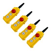 kit 4 Botoeira Industrial P/Talha Cob61h 2 Botão/ Emergência