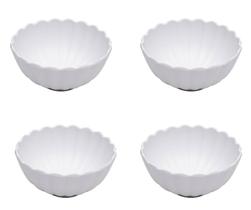 Kit 4 Bowl Sobremesa Gerbera 12cm Branco Melamina - Lyor Kit 4 Bowl Sobremesa Gerbera 12cm Branco Melamina - Lyor