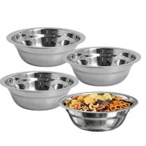 Kit 4 Bowl Tigela Aço Inox Brilhante Mixing Cumbuca Saladeiras Bacia Funda 14cm Kit 4 Bowl Tigela Aço Inox Brilhante Mixing Cumbuca Saladeiras Bacia Funda 14cm