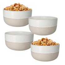 Kit 4 Bowl Tigela Cumbuca De Cerâmica Branco 800ml Salada Kit 4 Bowl Tigela Cumbuca De Cerâmica Branco 800ml Salada