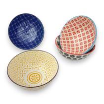 Kit 4 Bowl Tigela Cumbuca Estampa Oriental Porcelana Pequeno