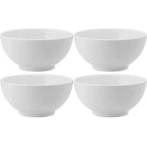 Kit 4 Bowl Tigela Melamina Branca 400ml Serata 12,5x6cm Cumbuca Cereal Frutas Sopas
