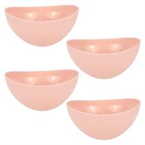 Kit 4 Bowls Alimentos Multiuso Petisco 600ml Rosa