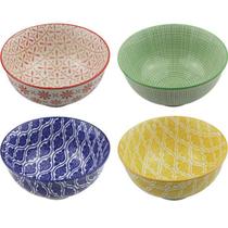 Kit 4 Bowls Cumbuca Decorativo em Porcelana 12CM HP0009 BTC Kit 4 Bowls Cumbuca Decorativo em Porcelana 12CM HP0009 BTC