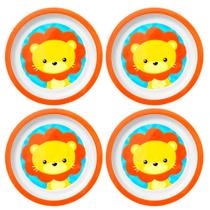 Kit 4 Bowls de Leão Pratinho Infantil para Alimentação 300ml Bebês e Papinha Buba