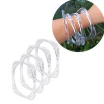 Kit 4 Bracelete Feminino Transparente Pulseira Moda