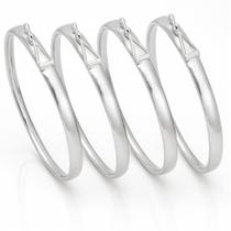 kit 4 Bracelete Grosso 6 mm Prata Original kit 4 Bracelete Grosso 6 mm Prata Original