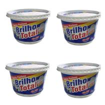 Kit 4 Brilho Total Pote Limpa Alumínio Panelas Pratas 500gr