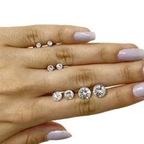 Kit 4 Brinco Ponto De Luz Aço Inox Prata