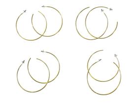 Kit 4 Brincos De Argolas bijuteria douradas redonda 6cm