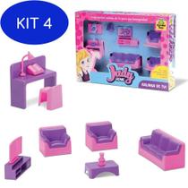 Kit 4 Brinquedo Divertido Mini Sala Infantil 7 Peças Judy