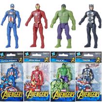 Kit 4 Brinquedo Mini Boneco Avengers Vingadores Marvel Articulado 10 cm