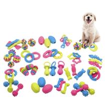Kit 4 Brinquedos Para Pet Mordedor Divertido Colorido Cachorro Pequeno/Médio Porte LR-0228