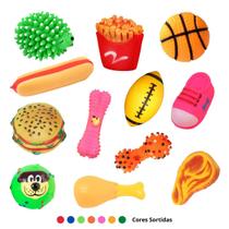 Kit 4 Brinquedos Pet Mordedor Divertido Com Apito Kit 4 Brinquedos Pet Mordedor Divertido Com Apito