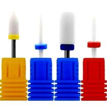 Kit 4 Brocas De Cerâmica Para Motor Unhas Manicure Porcelana Unha