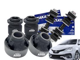 Kit 4 Bucha Bandeja + 2 Bieletas Etios 2012 a 2019