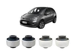 Kit 4 Bucha Bandeja Leque Dianteira C3 2012 2013 2014 2015