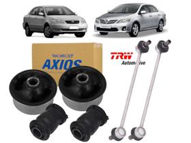 KIT 4 Buchas Balança Bandeja AXIOS Corolla 2003 a 2017 + 2 Bieletas Original TRW JTSB0016
