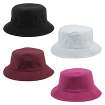 Kit 4 Bucket Hat Liso Unissex Preto, Branco, Bordo E Pink