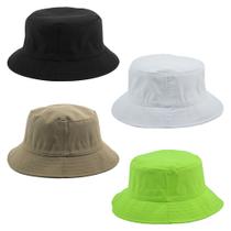 Kit 4 Bucket Liso Unissex Preto, Branco, Caqui E Verde Neon Kit 4 Bucket Liso Unissex Preto, Branco, Caqui E Verde Neon