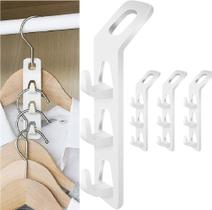 Kit 4 Cabide C/ 3 Ganchos Parede Suporte Organizar Roupas - Clink