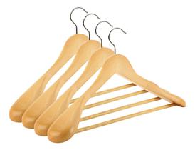 Kit 4 Cabide De Madeira Com Ombreira Adulto Roupa Ordene Kit 4 Cabide De Madeira Com Ombreira Adulto Roupa Ordene