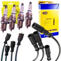 Kit 4 Cabo + 4 Vela Palio Uno Siena Strada Weekend 1.0 Fiasa