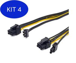 Kit 4 Cabo Adaptador 8 Pinos 037 Vga Pci-Express (6 + 2) - OEM