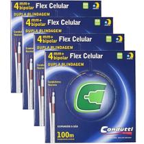 Kit 4 Cabo Coaxial RF 4mm + Bipolar 2x26awg Dupla Blindagem Rl 100m Condutti