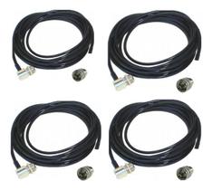 Kit 4 Cabo Coaxial Rg58 Px 5,0 Metro Antena Móvel Vhf Fm Px