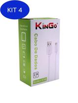 Kit 4 Cabo Dados E Carga Kingo Micro Usb V8/TAB