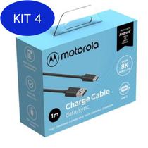 Kit 4 Cabo Motorola Turbo Power C Moto One Fusion Plus 1 M