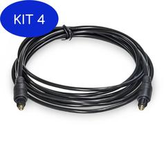 Kit 4 Cabo Óptico Para Áudio 2M Preto Xt-2080 Xtrad