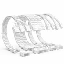 Kit 4 cabo sleeved pci-e 5.0 1x24p 2x8p 1x16p full white Kit 4 cabo sleeved pci-e 5.0 1x24p 2x8p 1x16p full white