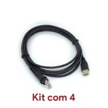 Kit 4 Cabo Usb Leitor Honeywell Eclipse Ms5145 / Ms9520 / Ms3780