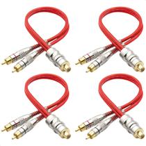 Kit 4 Cabo Y RCA 2 Machos e 1 Fêmea 30cm Blindado em Cobre pra Som Automotivo Profissional Ponta Banhada a Ouro Kit 4 Cabo Y RCA 2 Machos e 1 Fêmea 30cm Blindado em Cobre pra Som Automotivo Profissional Ponta Banhada a Ouro