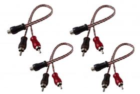 kit 4 Cabo Y Rca Blindado 1 Femea 2 Macho Injetado blindado