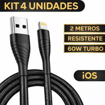 Kit 4 Cabos Carregador 2 Metros Ligthning Original Inova