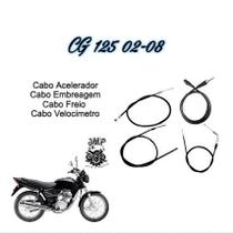Kit 4 Cabos CG 125 2002 a 2008 Completo Acelerador Embreagem Velocímetro Freio Alta Resistência