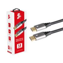 Kit 4 Cabos DisplayPort 1.4 8K HBR 1.8M Vídeo Ultra HD Profissional
