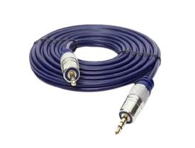 Kit 4 cabos p2 stereo + p2 stereo metal profissional azul 2m