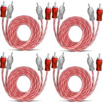 Kit 4 Cabos RCA 1 Metro TechOne Blindado Injetado Vermelho Kit 4 Cabos RCA 1 Metro TechOne Blindado Injetado Vermelho