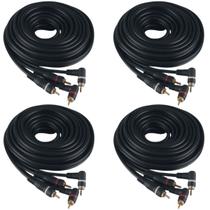 Kit 4 Cabos Rca 5 Metros Som Automotivo E Amplificador Kx3