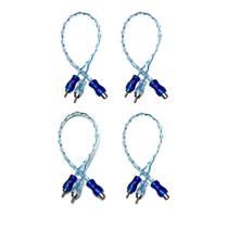 Kit 4 cabos rca y injetado azul/prata transparente 2m 1f Kit 4 cabos rca y injetado azul/prata transparente 2m 1f