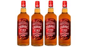 Kit 4 cachaças cabare fire canela 1lt