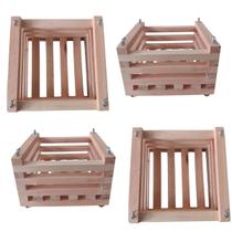 Kit 4 Cachepô De Madeira Quadrado Orquídeas E Plantas Tam M Kit 4 Cachepô De Madeira Quadrado Orquídeas E Plantas Tam M