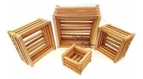 Kit 4 Cachepot De Madeira Quadrado Tamanhos Gg G M E P Vaso Rústico Para Plantas Orquídeas Flores Kit 4 Cachepot De Madeira Quadrado Tamanhos Gg G M E P Vaso Rústico Para Plantas Orquídeas Flores