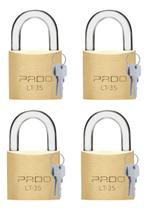 Kit 4 Cadeados Pado 35mm 8 Chaves Latão E Aço